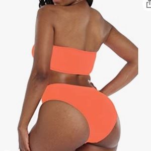 NEW Orange high waisted bikini set